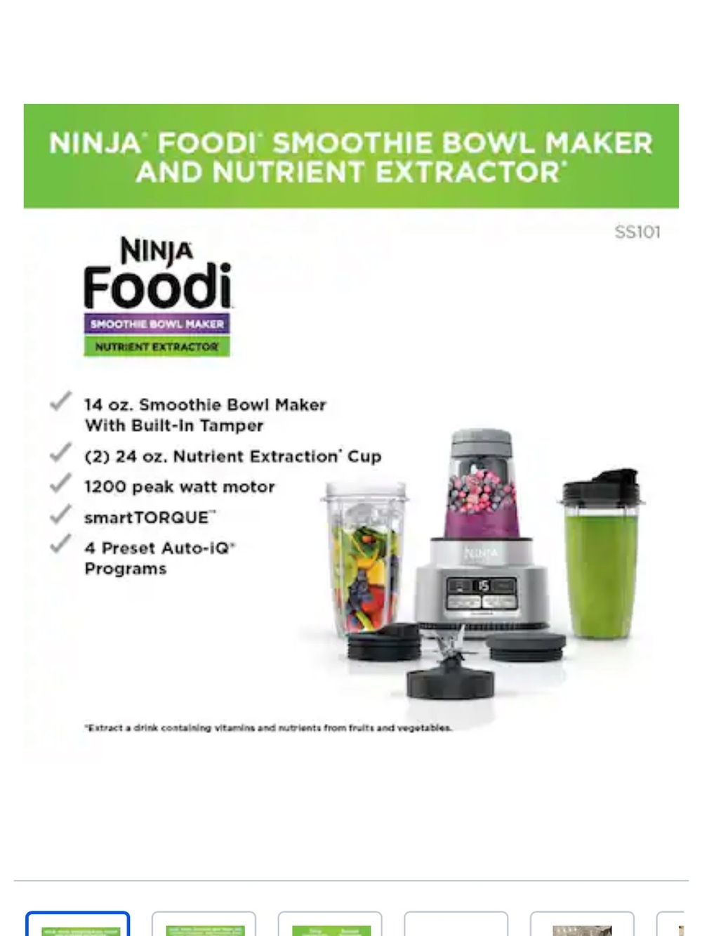 Ninja Fooodi Power Nutri Duo Blender - Picture 2 of 7
